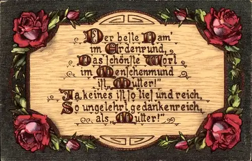 Ak Der beste Nam im Erdenrund ist Mutter
