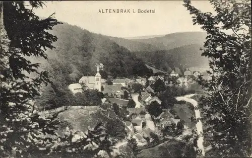 Ak Altenbrak Thale im Harz, Gesamtansicht, Kirche, Bodetal