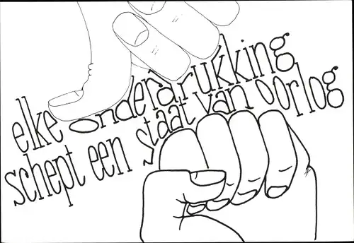 Künstler Ak Lustre, Joop, Simone de Beauvoir, jeder Unterschnitt erzeugt einen Kriegszustand