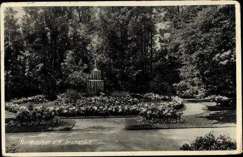 Ak Nordhausen am Harz, Promenade