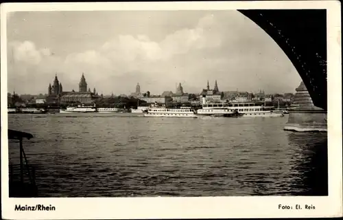 Ak Mainz am Rhein, Ortsansicht, Schiffe