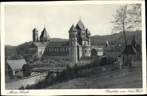 Ak Glees in der Eifel, Abtei Maria Laach, Basilika von Nord-West