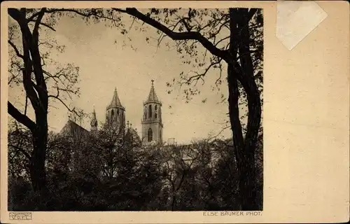 Ak Magdeburg an der Elbe, der Dom vom Fürstenwall aus