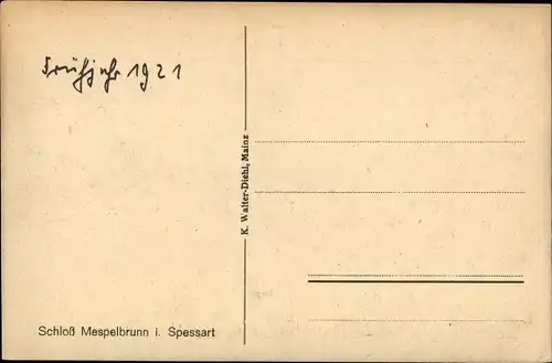 Ak Mespelbrunn im Spessart Unterfranken, Schloss