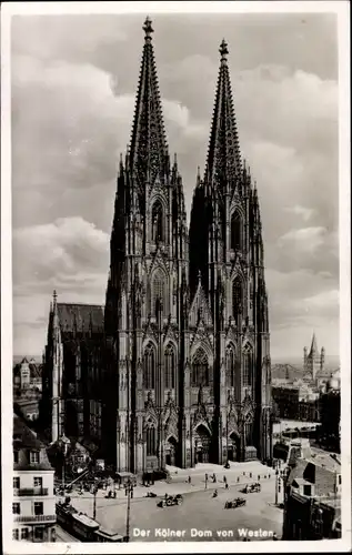 Ak Köln am Rhein, Dom vom Westen