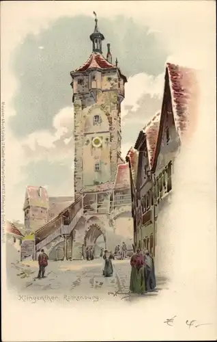 Ak Rothenburg ob der Tauber Mittelfranken, Klingentor