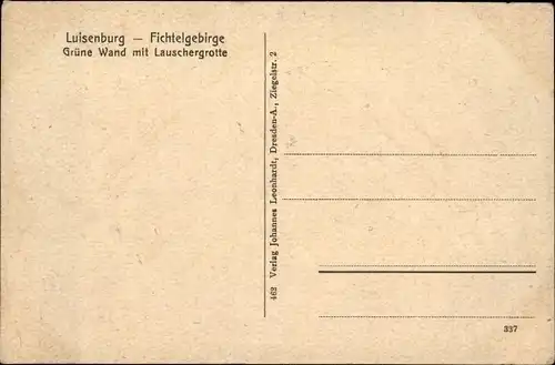 Ak Luisenburg Wunsiedel in Oberfranken, Grüne Wand, Lauschergrotte