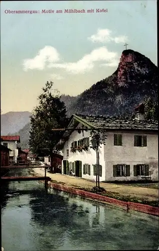 Ak Oberammergau in Oberbayern, Mühlbach, Kofel