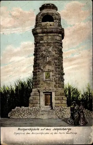 Ak Porta Westfalica, Bismarcksäule auf dem Jakobsberg