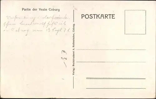 Künstler Ak Wienk, F., Coburg in Oberfranken, Veste Coburg