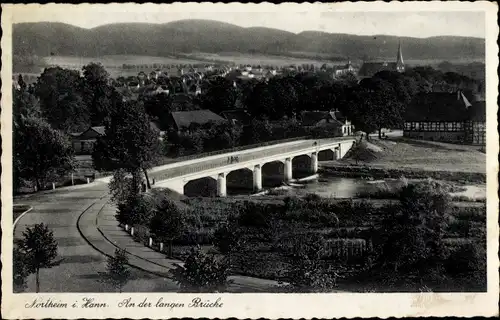 Ak Northeim in Niedersachsen, lange Brücke, Panorama