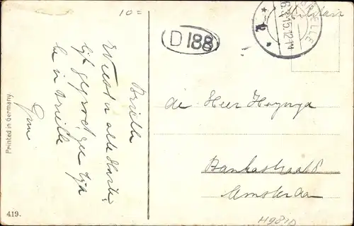 Künstler Ak Mann schaut junger Frau hinterher