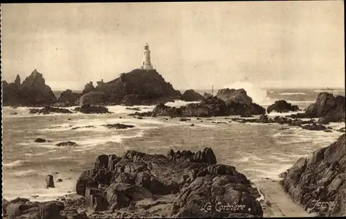 Ak Jersey Kanalinsel, La Corbiere, Phare