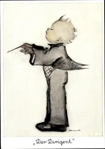 Künstler Ak Hummel, Der Dirigent, Frack