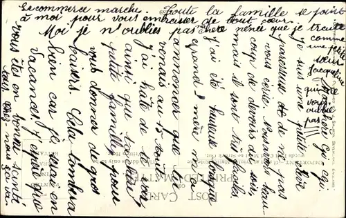 Künstler Ak Junge schreibt einen Brief, umgekipptes Tintenfass