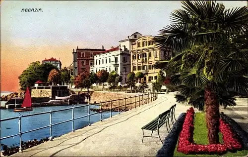 Ak Opatija Abbazia Kroatien, Promenade