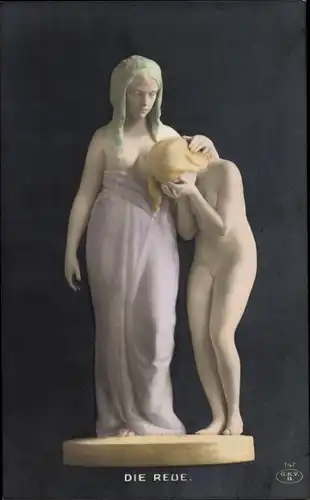 Ak Plastik Die Reue, Weinendes Mädchen, Mutter