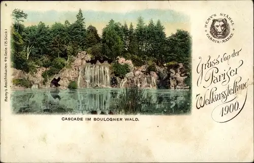 Ak Cascade im Boulogner Wald, Remy's Stärkefabrik
