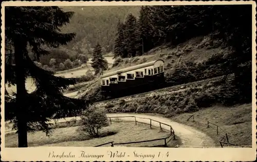 Ak Bergbahn im Thüringer Wald, Steigung 1:4