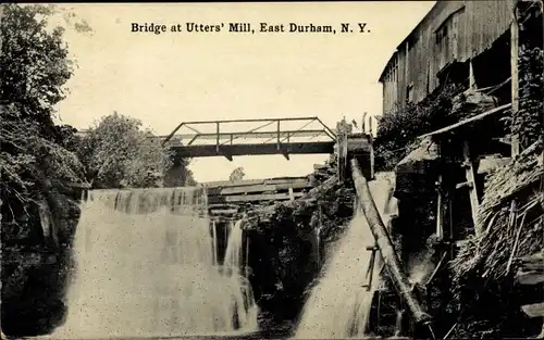 Ak East Durham New York USA, Brücke bei Utters' Mill