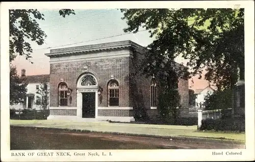 Ak Great Neck Long Island New York USA, Bank of Great Neck