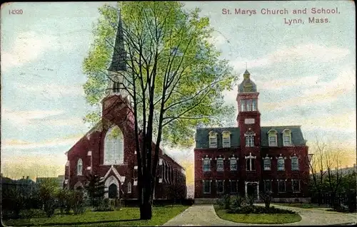 Ak Lynn Massachusetts USA, St. Marys Church, Schule