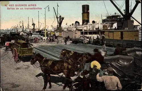 Ak Buenos Aires Argentinien, Salida de un transatlantico
