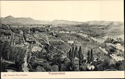 Ak Františkovy Lázně Franzensbad Region Karlsbad, Gesamtansicht