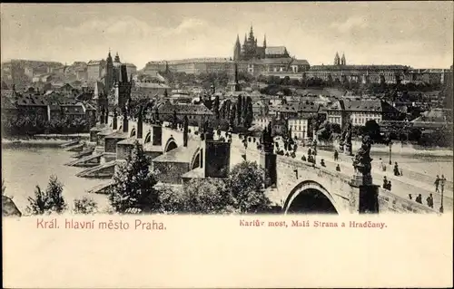 Ak Praha Prag Tschechien, Karlsbrücke