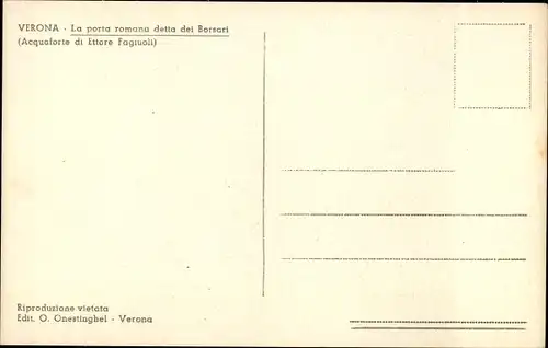 Künstler Ak Fagiuoli, Ettore, Verona Veneto, Porta romana detta dei Borsari