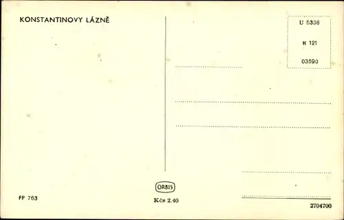 Ak Konstantinovy Lázně Konstantinsbad Region Pilsen, Gesamtansicht