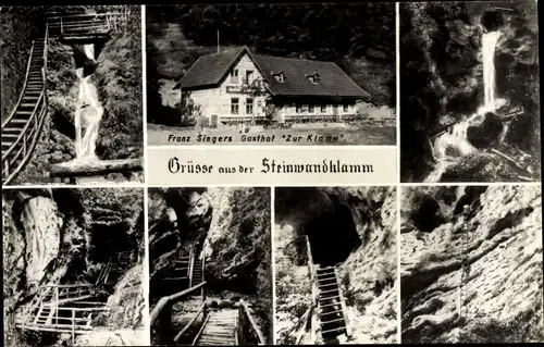 Ak Weißenbach an der Triesting Niederösterreich, Steinwandklamm, Gasthof zum Klamm