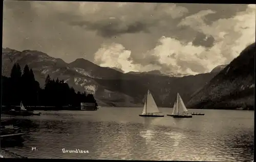 Ak Grundlsee Steiermark, Segelpartie