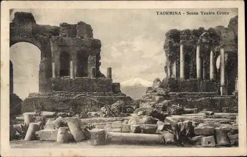 Ak Taormina Sicilia, Theater Ruinen
