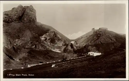 Ak Aden Jemen, Blick auf den Hauptpass