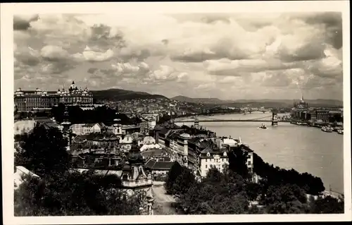 Ak Budapest Ungarn, Blick vom St. Gellert Berg