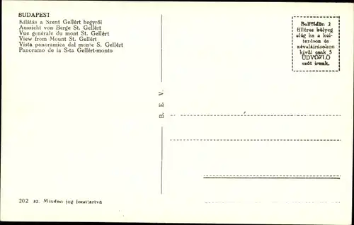 Ak Budapest Ungarn, Blick vom St. Gellert Berg