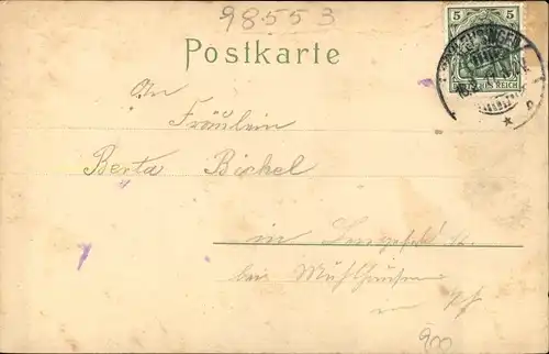 Litho Ratscher Schleusingen in Thüringen, Gasthaus zur fröhlichen Einkehr, Schneidemühle