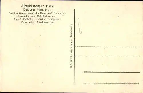 Ak Hamburg Wandsbek Rahlstedt Altrahlstedt, Gasthaus Altrahlstedter Park, Mühlenteich