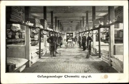 Ak Chemnitz in Sachsen, Kriegsgefangene, Kriegsgefangenenlager, I. WK