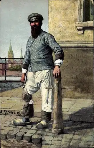 Künstler Ak Ahrens, B., Bremer Typen, Straßenmacher