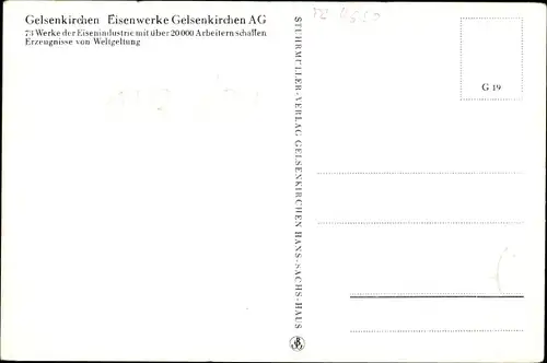 Ak Gelsenkirchen im Ruhrgebiet, Eisenwerke Gelsenkirchen AG