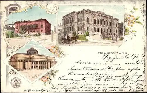 Litho Helsinki Helsingfors Finnland, Suomen Pankki, Nationalbibliothek, Ritterhaus