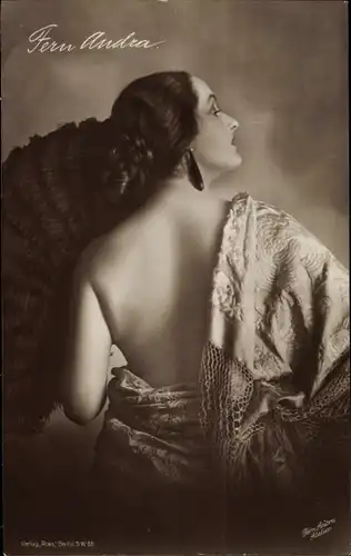 Ak Schauspielerin Fern Andra, Profilansicht, Fächer