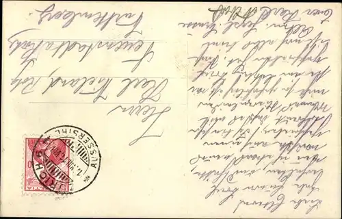 Ak Junge als Schuster, Zigarre rauchend