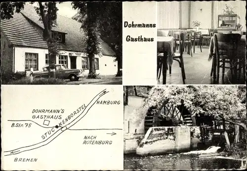 Ak Stuckenborstel Sottrum in Niedersachsen, Dohrmanns Gasthaus, Wassermühle