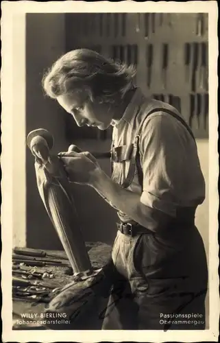 Ak Oberammergau in Oberbayern, Willy Bierling, Johannesdarsteller, Passionsspiele