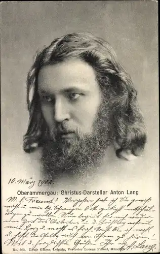 Ak Oberammergau in Oberbayern, Schauspieler Anton Lang, Passionsspiele, Jesusdarsteller