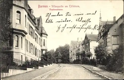 Ak Barmen Wuppertal, Frankenstraße, Villen am Tölleturm