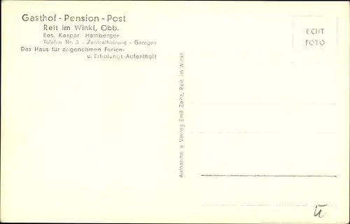 Ak Reit im Winkl Oberbayern, Gasthof zur Post